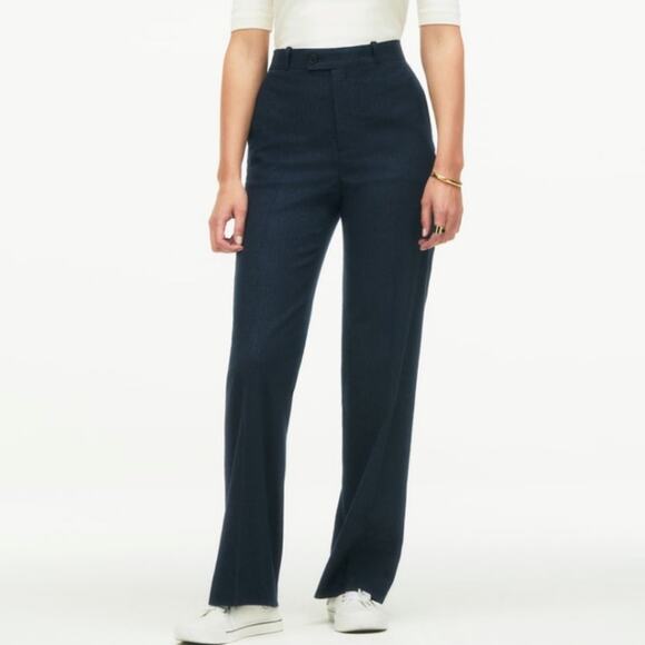 Zara Low Rise Wool Pinstripe Style Pants Limited Edition - Picture 4 of 9